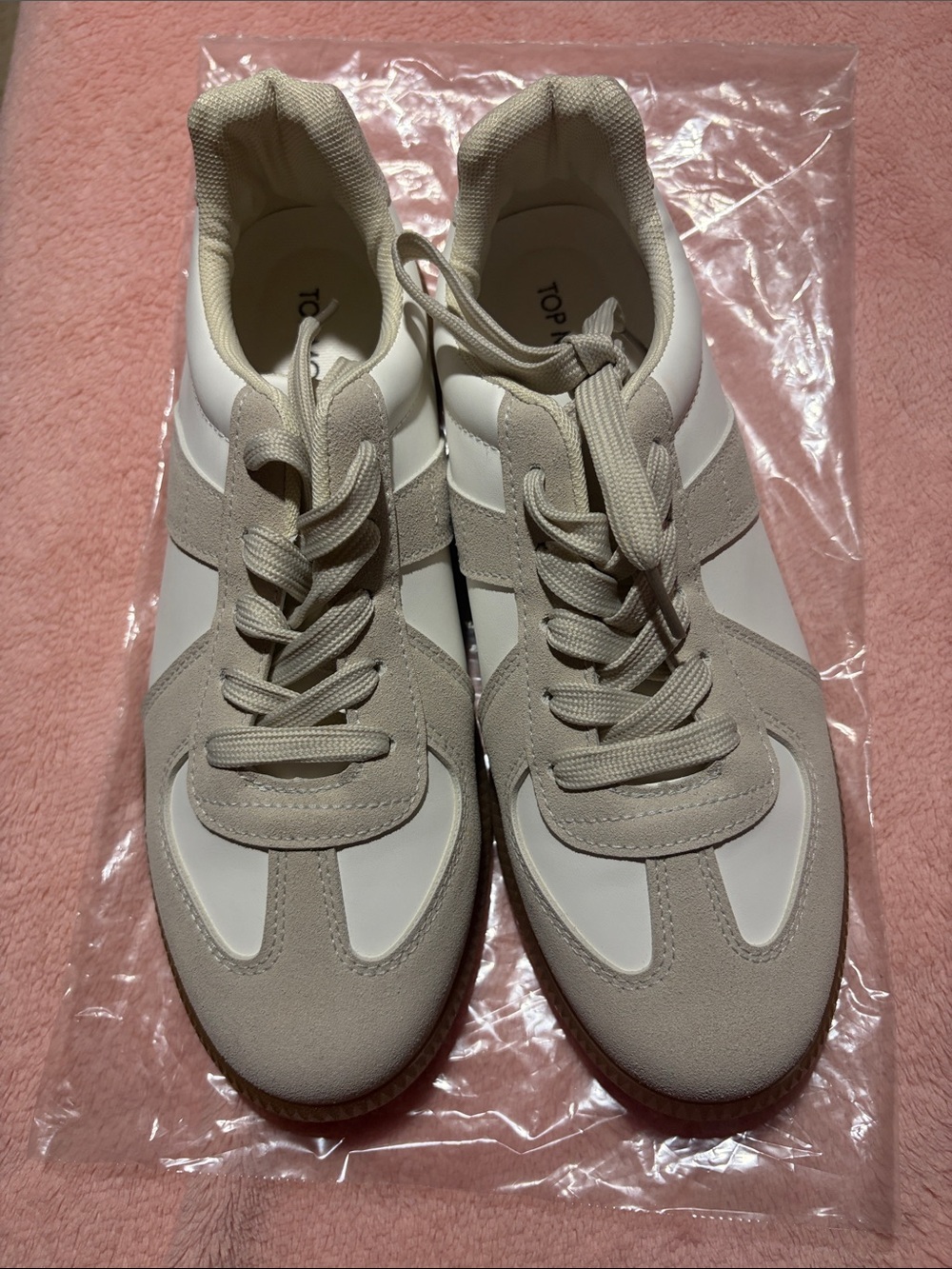 Top Moda Women's Beige & White Casual Sneakers